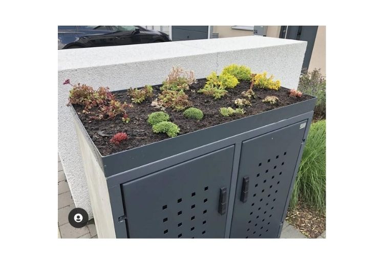 Design Gartenmöbel günstig -  Pflanzdach für Mülltonnenbox